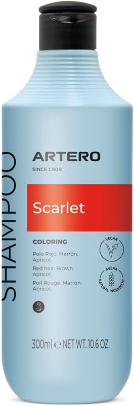 Artero Champú Scarlet – Champú potenciador de color para perros (Rojo, Marrón, Chocolate, Apricot) – Brillo e Intensidad de color