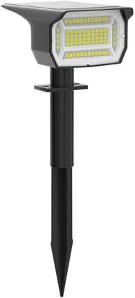 LOTMOS Focos Solares LED Exterior Pack 3 – 72 LEDs 6500K, 3 Modos (hasta 30h), IP67, 2-en-1 Suelo/Pared, Cabezal Ajustable