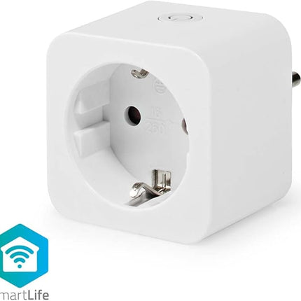 Nedis SmartLife Enchufe Inteligente Wi-Fi Interior – Control Remoto, Temporizador y Voz (Alexa/Google/Siri*)