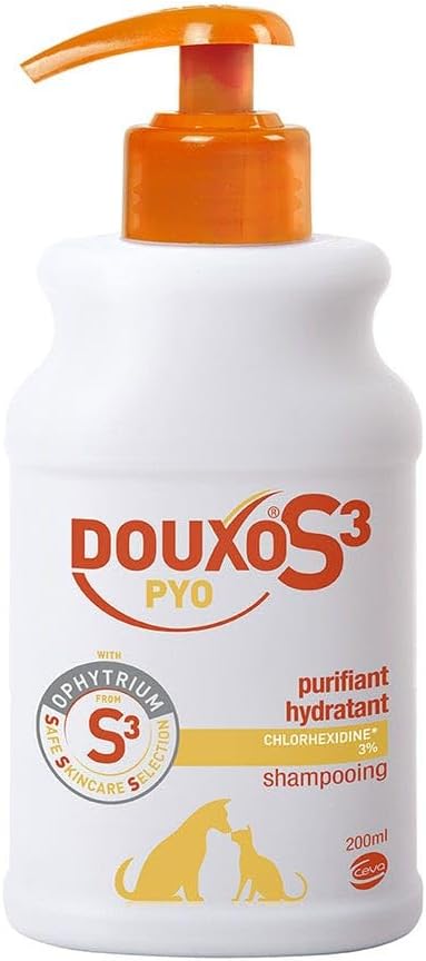 DOUXO S3 PYO Champú para Perros y Gatos – Higiene Profunda y Respetuosa, Equilibrio de la Piel y Barrera Cutánea