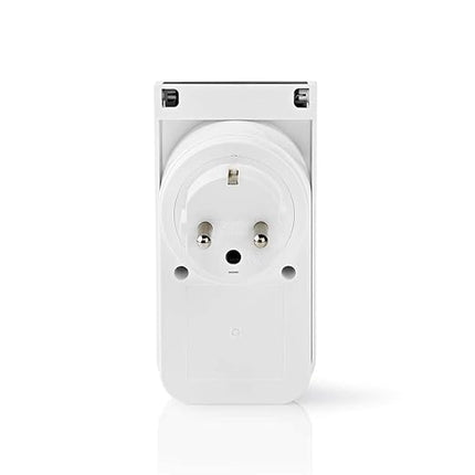 Nedis SmartLife WIFIPO120FWT – Enchufe Inteligente Wi-Fi Exterior IP44 (Schuko) 16A, Medidor de Consumo, Control Remoto y Temporizador
