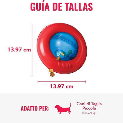 KONG Gyro – Juguete interactivo dispensador de snacks para perros, estimulación mental y física