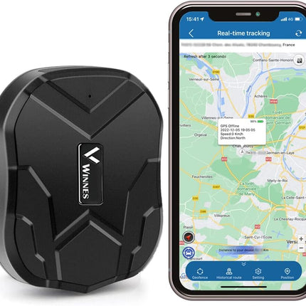 Winnes TK905 Localizador GPS para Coche 5000mAh – Tracker Magnético Impermeable IP65, Geovalla y Alertas, Standby hasta 90 días, App/Web/SMS