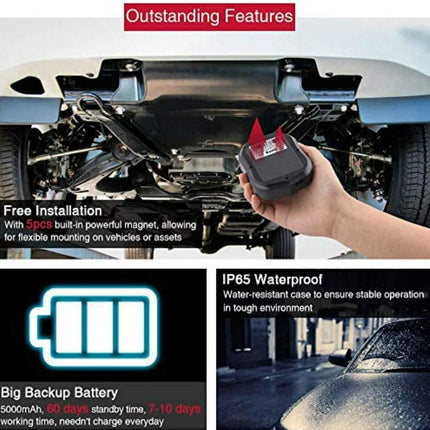 Winnes TK905 Localizador GPS para Coche 5000mAh – Tracker Magnético Impermeable IP65, Geovalla y Alertas, Standby hasta 90 días, App/Web/SMS