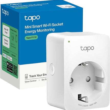 TP-Link Tapo P110 Mini – Enchufe Inteligente Wi-Fi 2.4 GHz con Monitorización de Energía, Horarios y Control desde App
