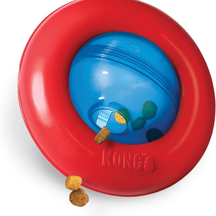 KONG Gyro – Juguete interactivo dispensador de snacks para perros, estimulación mental y física