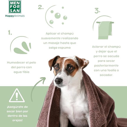 Menforsan Champú Aloe Vera para Perros – Champú hidratante y calmante con Aloe Vera 100 % natural, para piel sensible y uso frecuente