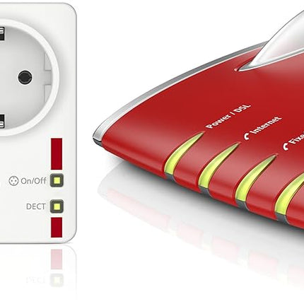FRITZ!DECT 200 International – Enchufe Inteligente para FRITZ!Box (DECT ULE), Medición de Consumo, Programación y Control Remoto