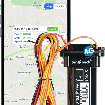 SINOTRACK GPS Tracker Mini para Coche/Moto – Seguimiento en Tiempo Real, Historial de Rutas, Alarmas, Modo SMS/GPRS, Instalación Oculta (SIM del Usuario)