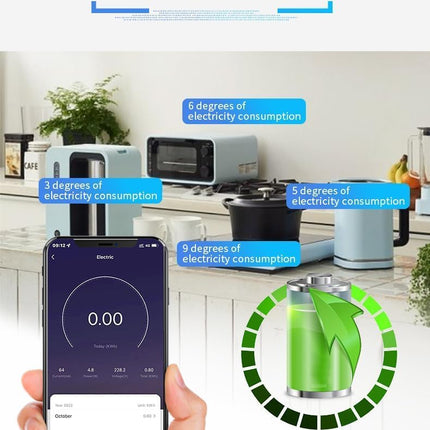 Offgridtec Regleta Inteligente WiFi 16A/3680W – 4 Enchufes + 2 USB-A (5V/3,1A) + 2 USB-C PD 20W, Smart Life/Tuya, Cable 1,5 m