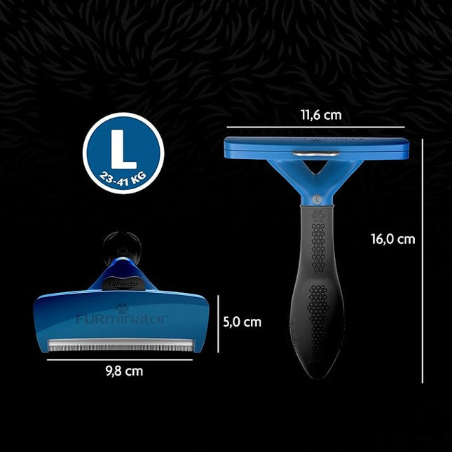 FURminator Undercoat deShedding Tool para Perros de Pelo Largo – Cepillo Profesional Reduce Muda y Nudos, Tecnología Skin Guard