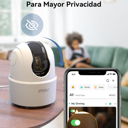 Imou Ranger 2 3MP (2K) Cámara IP WiFi 360° – Detección Humana, Seguimiento, Visión Nocturna 10m, Sirena, Audio 2 Vías, Modo Privacidad, microSD 256GB