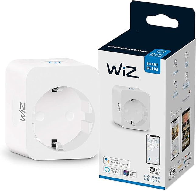 Enchufe Inteligente WiZ Wi-Fi Tipo F – Enciende y Apaga por App y Voz, Horarios y Rutinas, Control Remoto (Interior IP20)