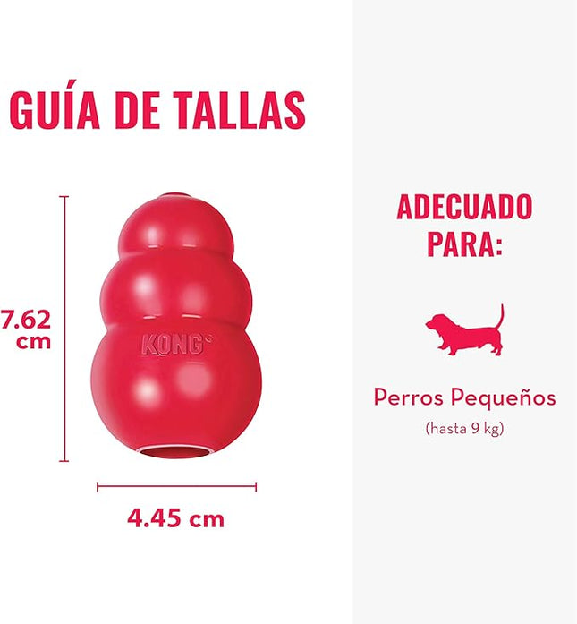 KONG Classic – Juguete Rellenable de Caucho Natural para Perros, Ideal para Masticación y Estimulación Mental
