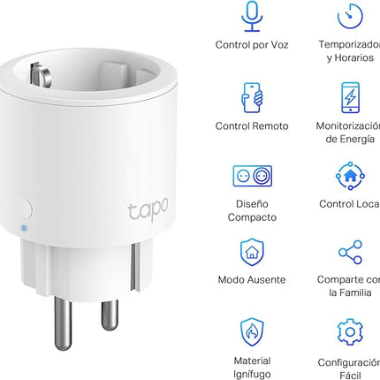 TP-Link Tapo P115 (Pack 4) – Enchufe Inteligente Wi-Fi 16A con Monitorización de Energía, Programación y Control por Voz