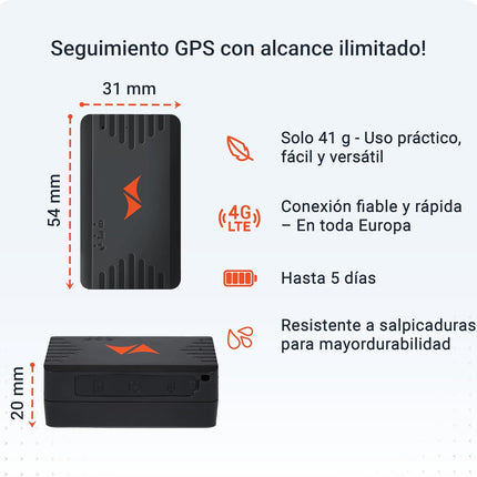 PAJ People Finder 4G – Mini GPS 4G para Niños y Mayores, Ubicación en Tiempo Real, Alertas App, Geovalla, IP65, Batería hasta 5 días, SIM incluida (Suscripción)