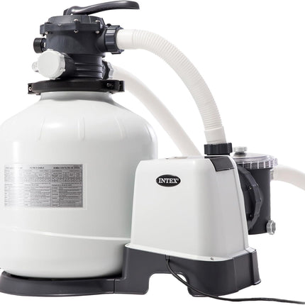 Intex 55228 Depuradora de Arena Krystal Clear 12.000 L/h – Para Piscinas hasta 66.600 L, 6 Funciones, Temporizador 1–12 h, Hydro Aeration