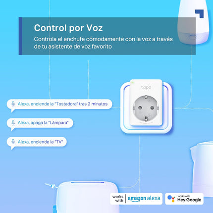 TP-Link Tapo P100 (Pack 4) – Enchufe Inteligente Mini Wi-Fi 2.4 GHz, Control Remoto, Horarios, Temporizador y Modo Ausente
