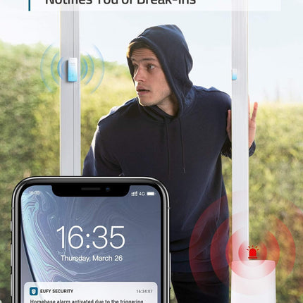 eufy Security Kit Alarma Casa 5 Piezas – HomeBase + Teclado + Sensor Movimiento + 2 Sensores Puerta/Ventana, Sin Cuotas, App eufy Security, Compatible eufyCam