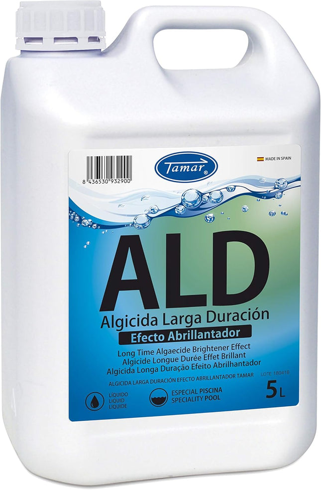 Tamar Algicida Larga Duración 5L Sin Cobre – Antialgas No Espumante con Efecto Abrillantador para Piscinas (Preventivo)