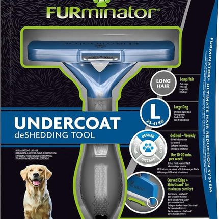 FURminator Undercoat deShedding Tool para Perros de Pelo Largo – Cepillo Profesional Reduce Muda y Nudos, Tecnología Skin Guard