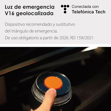 Luz de Emergencia V16 MegaLed Conectada DGT 3.0 – Geolocalizada, Homologada (IDIADA), Visible 1 km 360º, Conectividad Hasta 2038