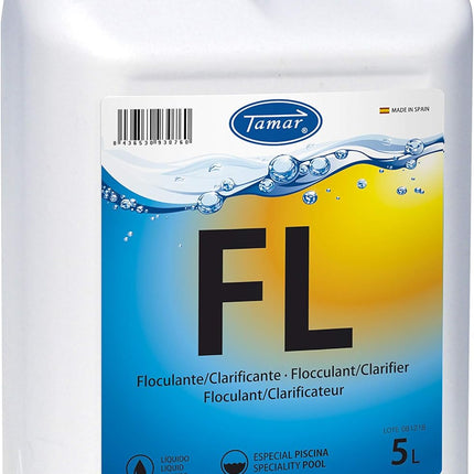 Tamar Floculante Líquido 5L para Piscina – Clarificante Eliminador de Turbidez, Agrupa Partículas en Suspensión, Recuperación y Mantenimiento