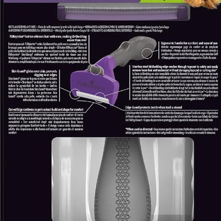 FURminator deShedding Tool para Gatos – Cepillo Deslanador Profesional, Reduce Pelo Suelto y Bolas de Pelo