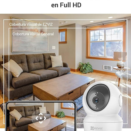 EZVIZ C6N Pack 2 Cámaras WiFi Interior 360° – 1080p, Visión Nocturna Smart IR 10 m, Seguimiento, Audio 2 Vías, Modo Privacidad, microSD 256GB, Alexa