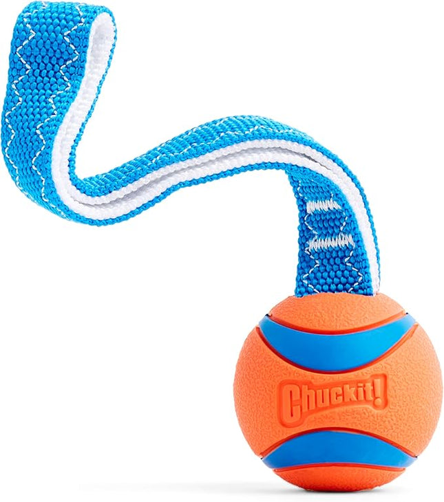 Chuckit! Ultra Tug Ball M – Pelota Resistente con Asa para Perros, Compatible con Lanzador