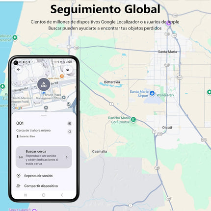 ATUVOS Air Tag Pro (AT2501) – Smart Tag para Android & iOS Compatible con Apple Buscar y Google Find Hub, Bluetooth 60 m, CR2032 Reemplazable