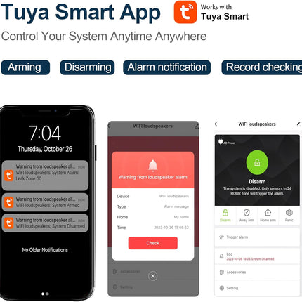 TOWODE 012 Kit Alarma WiFi 2.4GHz – Sirena 115 dB, Sensor PIR + Puerta/Ventana, Mandos, Alertas App (Tuya), Sistema Ampliable DIY