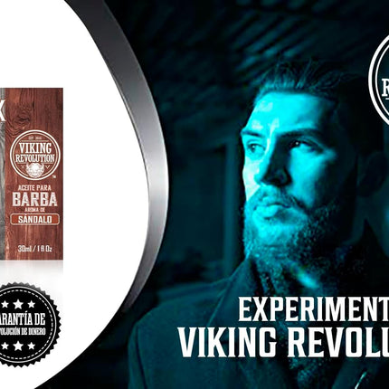 Viking Revolution Beard Oil Pack 3×30 ml 🧔‍♂️🧴 Argán + Jojoba 🌿 | Suaviza y Domina 💧✨ | 3 Aromas: Bay Rum 🍹 + Sin Perfume 🚫🌸 + Sándalo 🌲 | Con Gotero 🧪