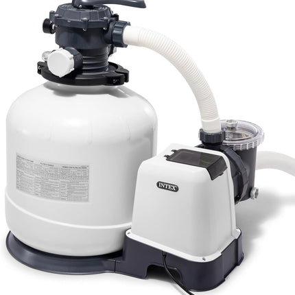 Intex 55228 Depuradora de Arena Krystal Clear 12.000 L/h – Para Piscinas hasta 66.600 L, 6 Funciones, Temporizador 1–12 h, Hydro Aeration