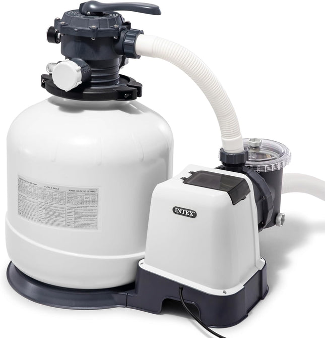 Intex 55228 Depuradora de Arena Krystal Clear 12.000 L/h – Para Piscinas hasta 66.600 L, 6 Funciones, Temporizador 1–12 h, Hydro Aeration
