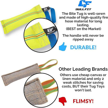 Bull Fit Dog Teether 25 cm con Asa – Mordedor Resistente para Perros Medianos y Grandes, Ideal para Masticación y Juego