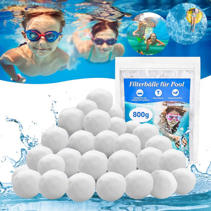 Bolas Filtrantes para Filtro de Arena 800 g (Reutilizables) – Sustituyen 28 kg de Arena – Medio Filtrante para Piscina y Acuario (AFXXE)