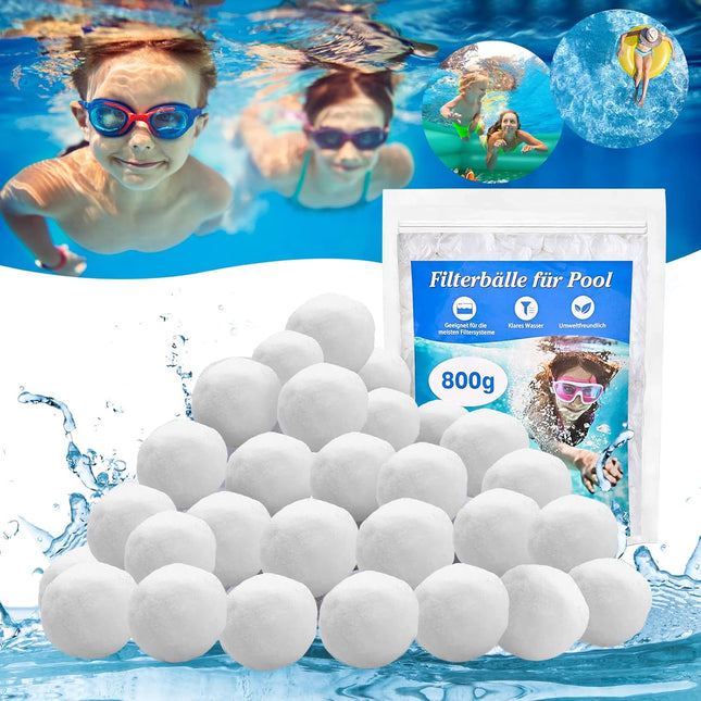 Bolas Filtrantes para Filtro de Arena 800 g (Reutilizables) – Sustituyen 28 kg de Arena – Medio Filtrante para Piscina y Acuario (AFXXE)