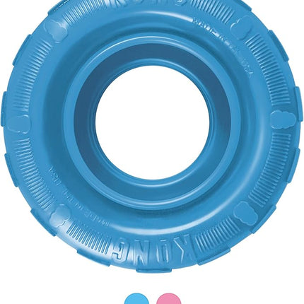 KONG Puppy Tires – Juguete Mordedor de Caucho Natural para Cachorros, Ideal para Dentición y Masticación Saludable