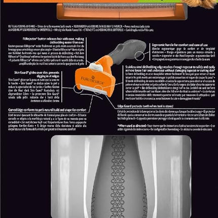 FURminator Cepillo para Perros de Pelo Corto – Deslanador Profesional, Reduce la Muda y el Pelo Suelto