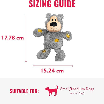 KONG Wild Knots Bears – Juguete de Peluche con Cuerda Anudada para Perros, Resistente y Suave