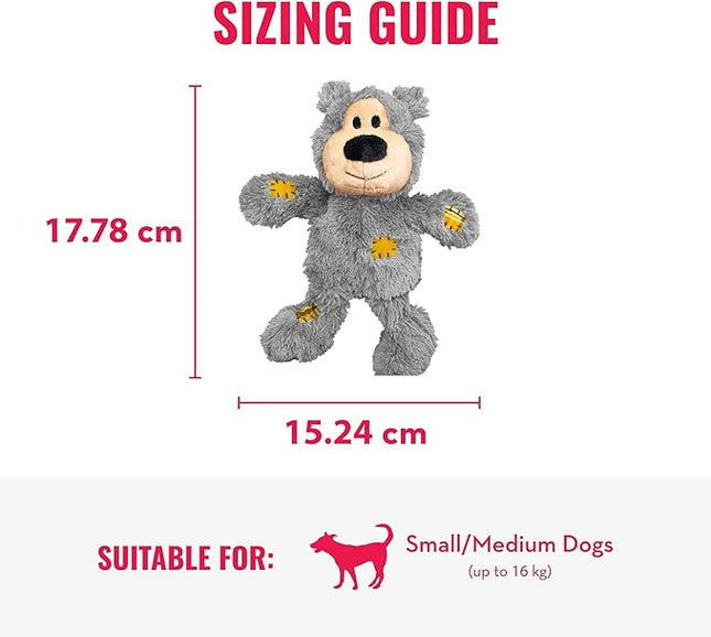 KONG Wild Knots Bears – Juguete de Peluche con Cuerda Anudada para Perros, Resistente y Suave