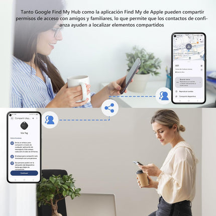 ATUVOS Air Tag Pro (AT2501) – Smart Tag para Android & iOS Compatible con Apple Buscar y Google Find Hub, Bluetooth 60 m, CR2032 Reemplazable