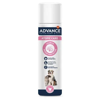 Advance Veterinary Diets Atopic Care Shampoo – Champú Dermoprotector para Perros con Piel Sensible y Atópica, Calmante e Hidratante