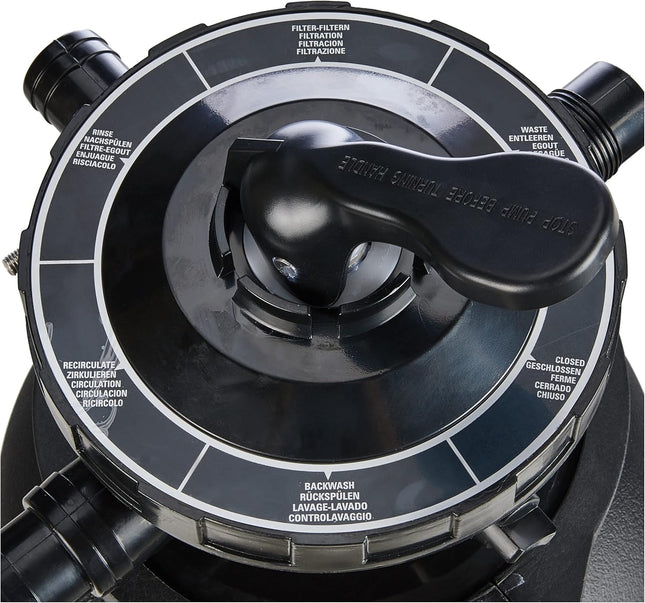 Steinbach Active Balls+ 040386 Depuradora para Piscina hasta 19.000 L – Válvula 7 Vías con Manómetro, Ø32/38 mm, 200 W, Incluye 300 g Bolas Filtrantes