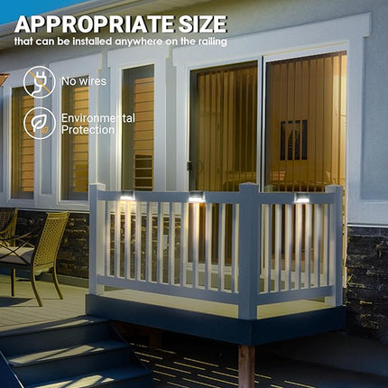 GIGALUMI Luces Solares Escaleras Exterior Pack 12 – LED Blanco Cálido, Impermeables, para Escalones, Vallas, Patios y Terrazas (Gris)