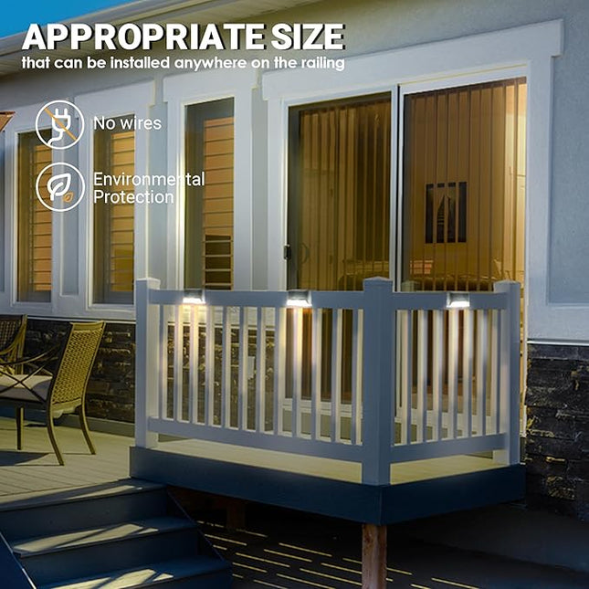 GIGALUMI Luces Solares Escaleras Exterior Pack 12 – LED Blanco Cálido, Impermeables, para Escalones, Vallas, Patios y Terrazas (Gris)