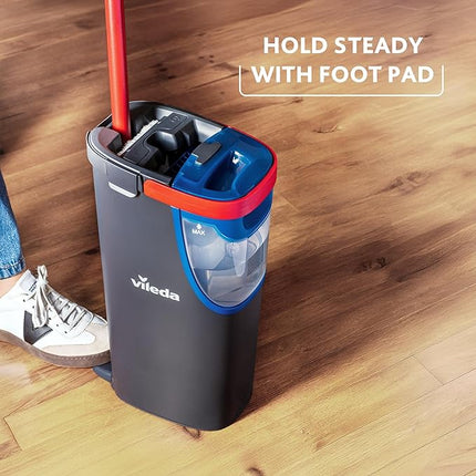 Vileda H2Pro Flat Mop System – Fregona con Separación de Agua Limpia y Sucia, Microfibra de Alto Rendimiento