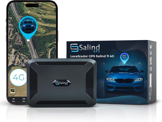 Salind 11 4G Localizador GPS Magnético para Coche y Maquinaria – Tiempo Real, Historial 365 Días, Alarmas Antirrobo, SIM Integrada (Suscripción), Batería Larga Duración