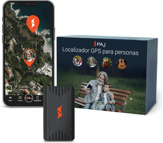 PAJ People Finder 4G – Mini GPS 4G para Niños y Mayores, Ubicación en Tiempo Real, Alertas App, Geovalla, IP65, Batería hasta 5 días, SIM incluida (Suscripción)